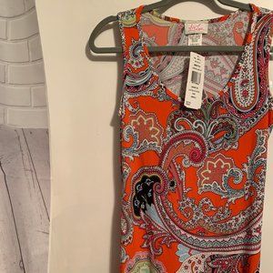 NWT IVY LANE PAISLEY PRINT SLEEVELESS DRESS SZ S